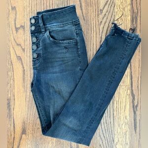 Flying Monkey Distressed Black Denim Skinny Jeans Size 24